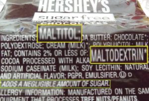 maltitol and maltodextrin in hershey chocolate